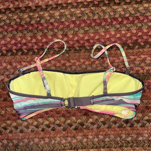 ADIDAS RAINBOW STRIPE BANDEAU BIKINI TOP - Picture 2 of 3